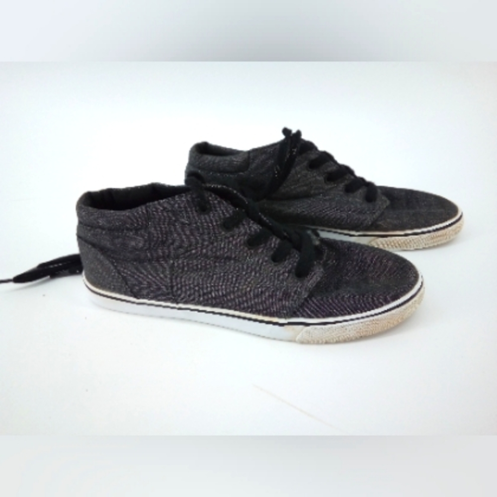 Cat & Jack Dark Gray Canvas Sneakers 2016 Black Laces Big Kid 5